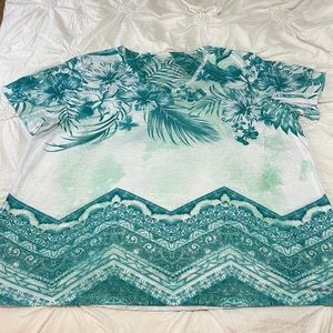NWOT Kim Rogers Womens Tropical Top Size XL